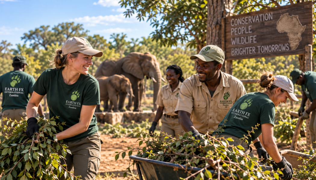 Volunteers working with Earth FX in Zambia