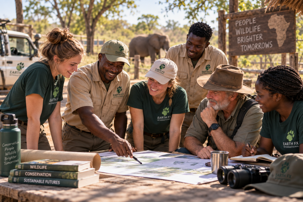 Volunteers supporting wildlife conservation projects in Zambia